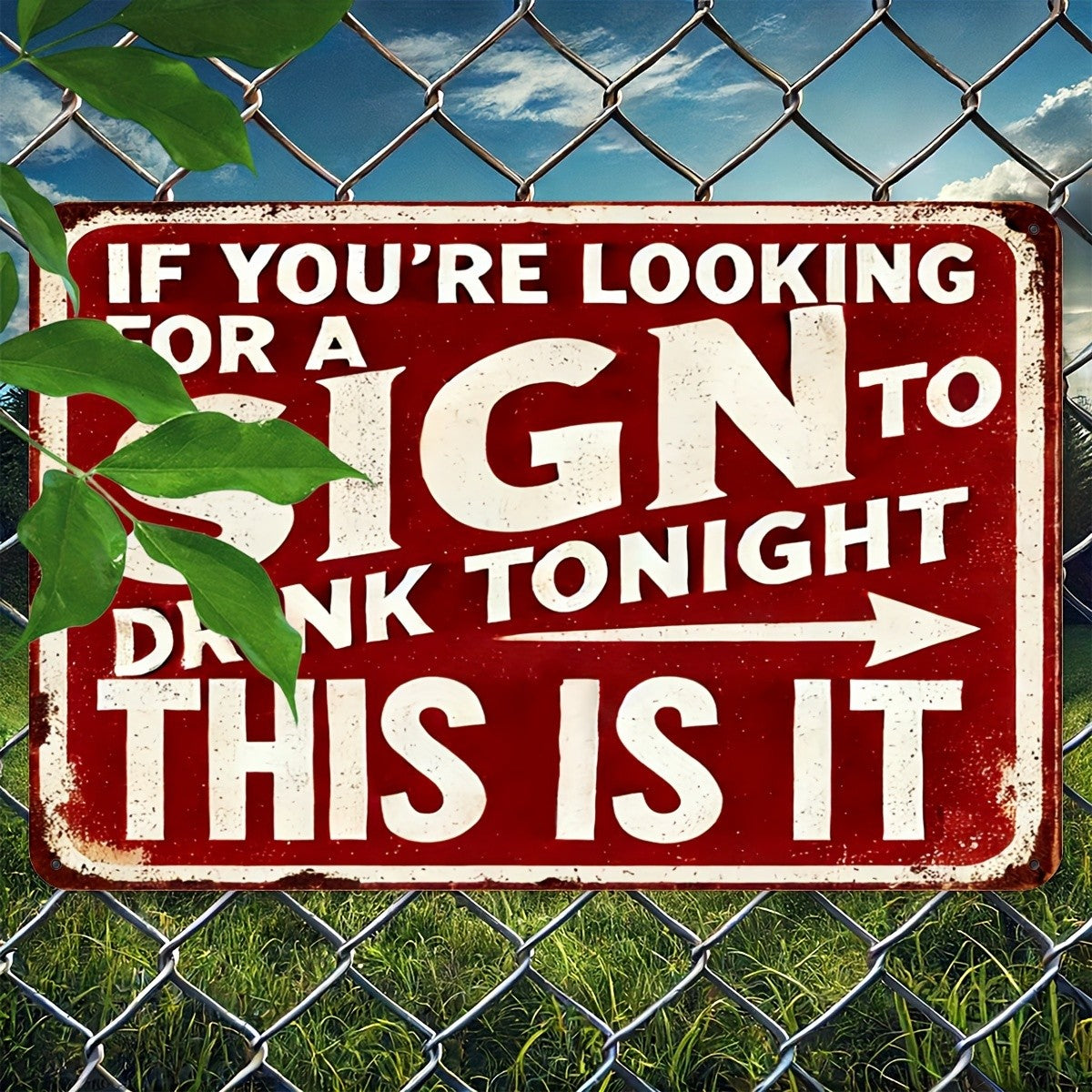 Funny Bar Metal Sign - If You're Looking For A Sign To Drink Tonight Tin Decor