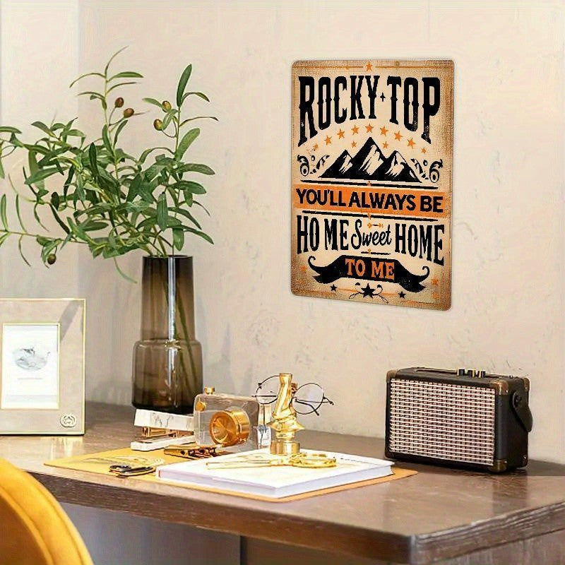 "Rocky Top" Metal Sign - Mountain Home Tin Wall Art Decor Plaque