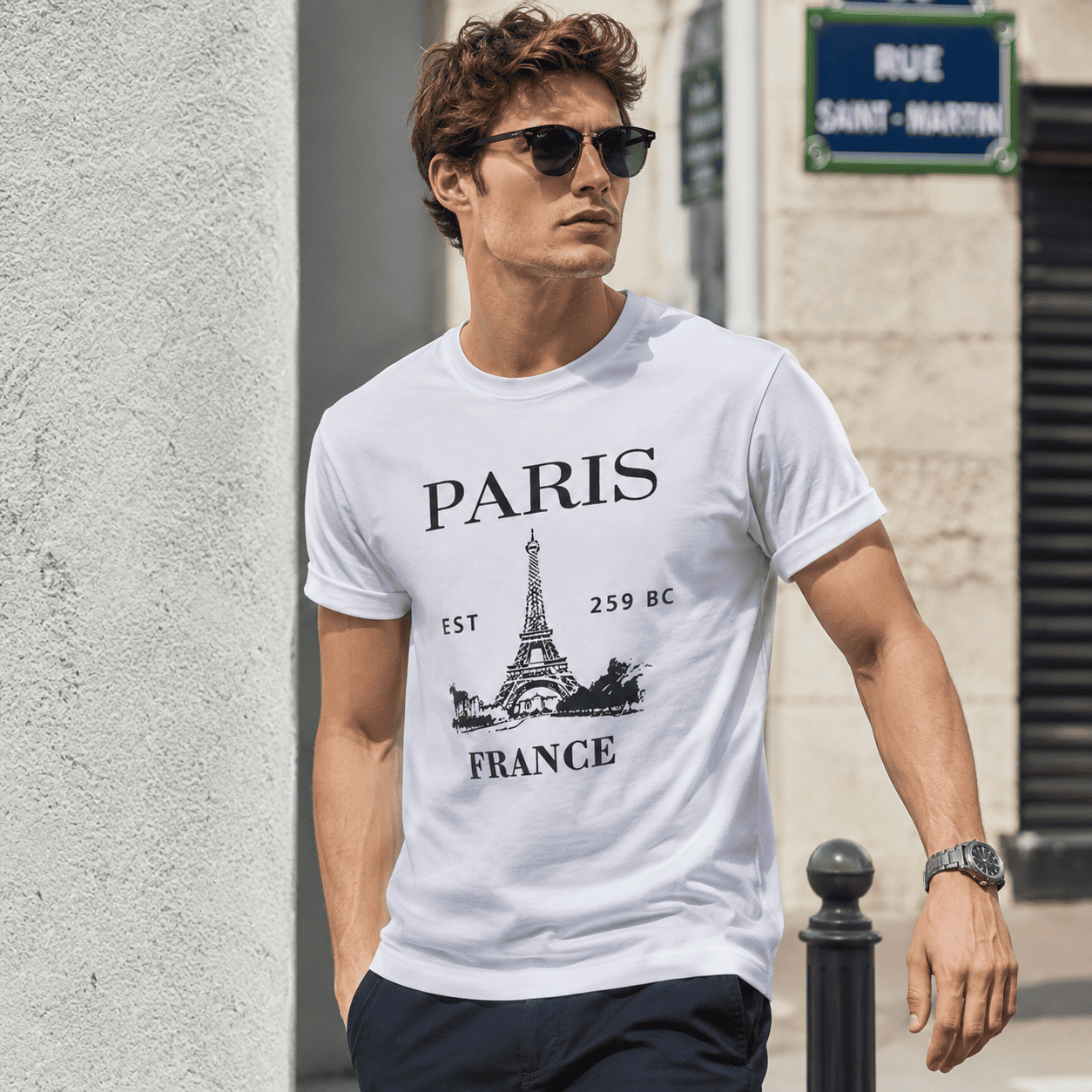Paris France EST 1598 Vintage City Graphic T-Shirt Travel Paris France Tee