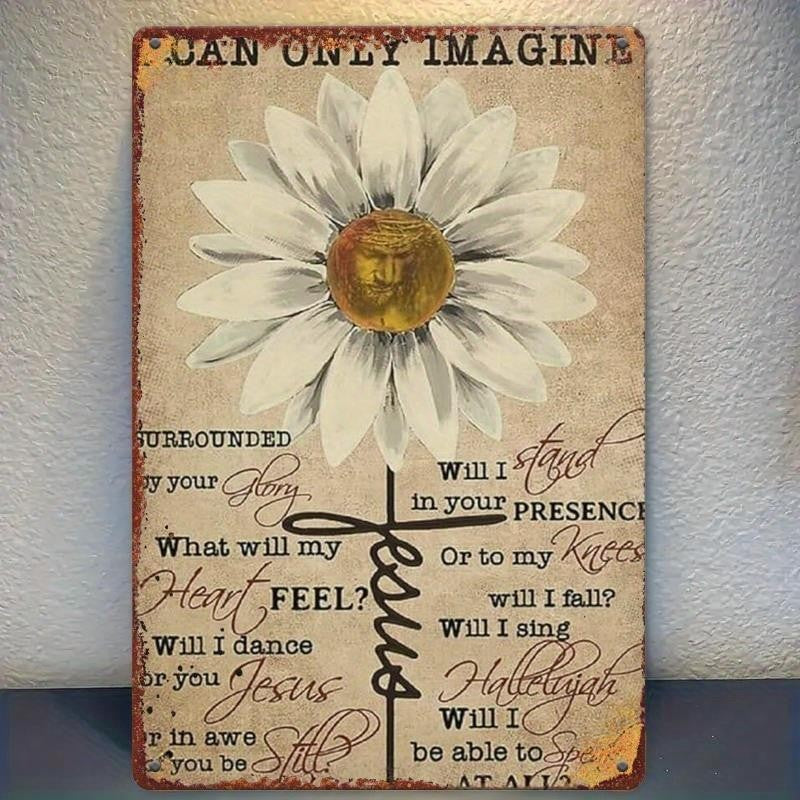 I Can Only Imagine Tin Sign Vintage Metal Jesus Cross Wall Decor Faith Hymn Gift