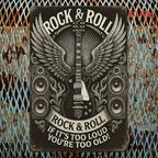 Classic Rock Music Tin Sign - Electric Guitar Metal Poster Wall Art Decor