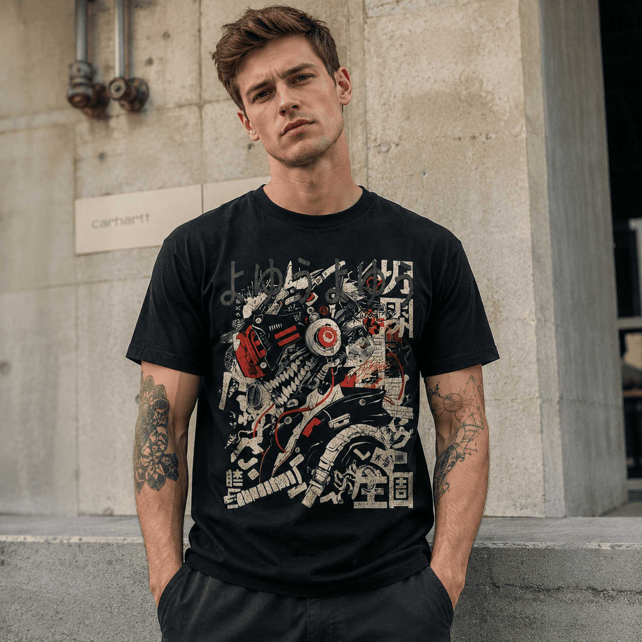 Japanese Cyberpunk Techwear T Shirt Manga Style Gear Graphic Streetwear Tee