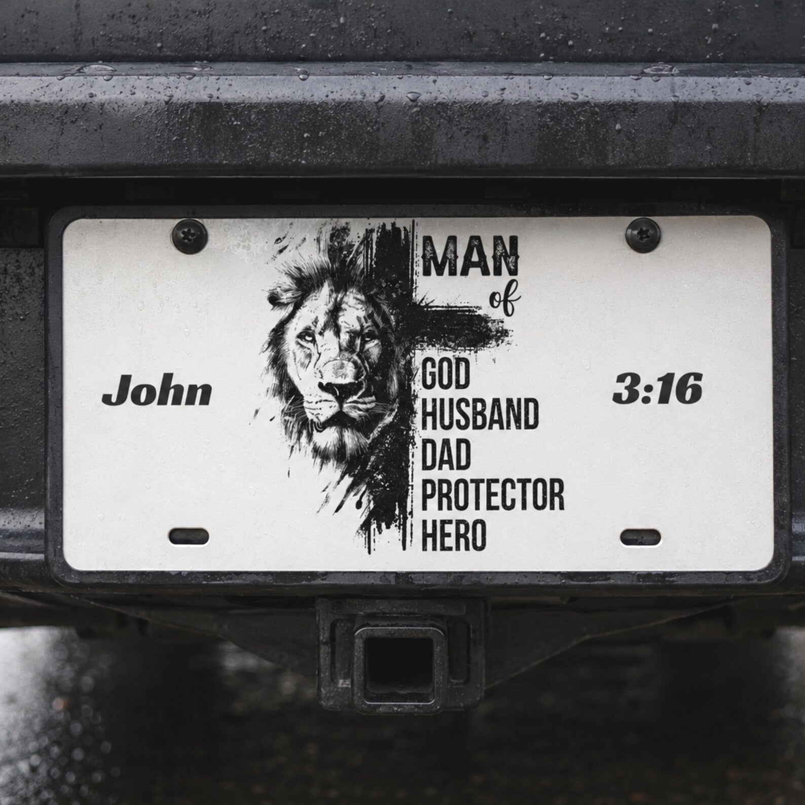 Christian Dad Car License Plate Sign Best Husband Father's Day Gift Decor