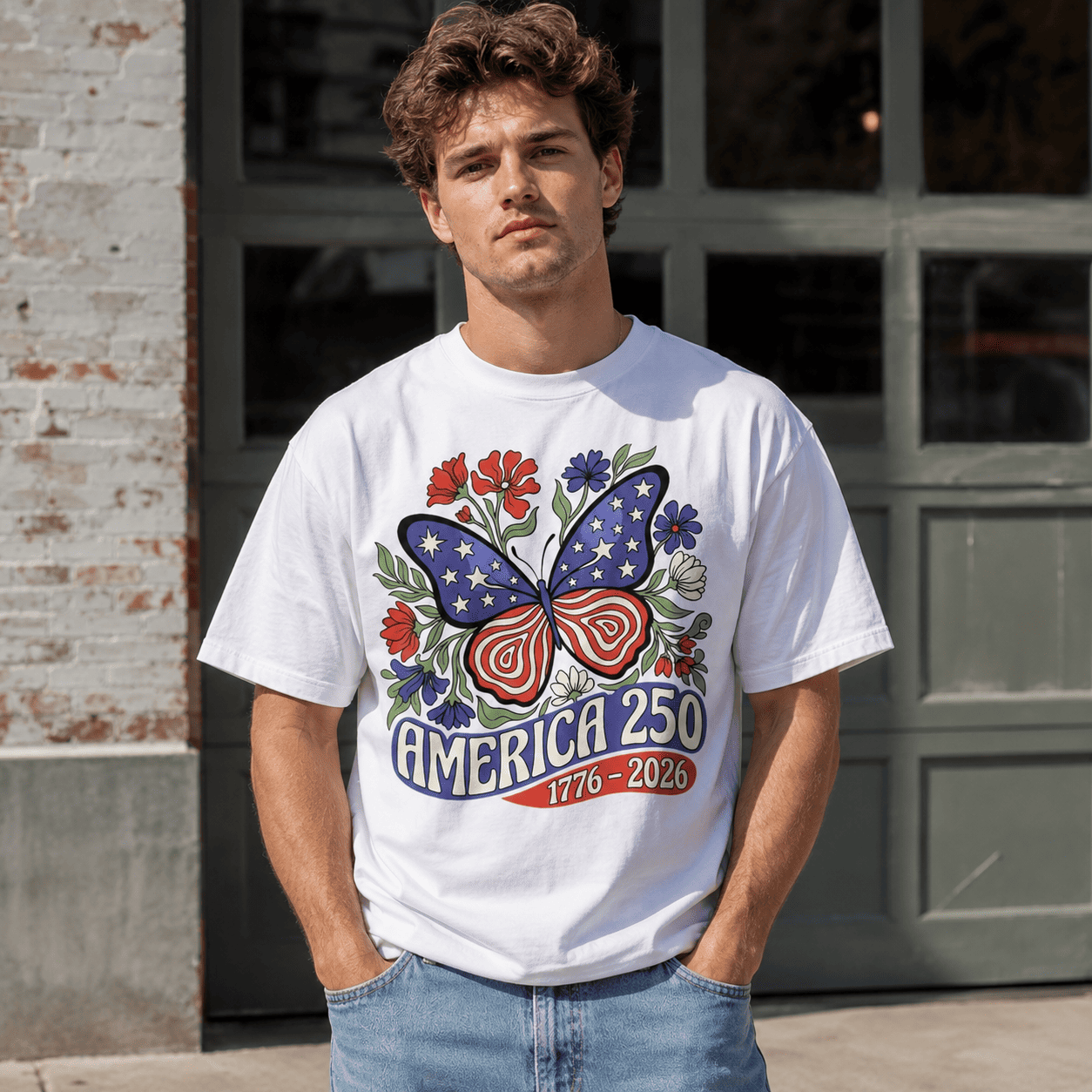 USA Patriotic Freedom 250th Anniversary 4th of July Men's T-Shirt