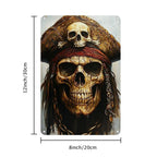 Pirate Skull Crossbones Tin Sign Retro Gothic Halloween Man Cave Wall Art