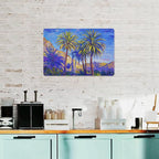 Vibrant Palm Tree Tin Sign - Coastal Landscape Metal Poster Wall Art Decor