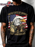 250 Years 1776-2026 Eagle Liberty Bell Patriotic Anniversary Men's T-Shirt