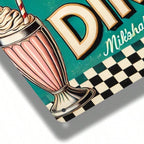 Diner Metal Tin Sign Vintage Welcome To The Diner Milkshake Hamburger Tin Plaque