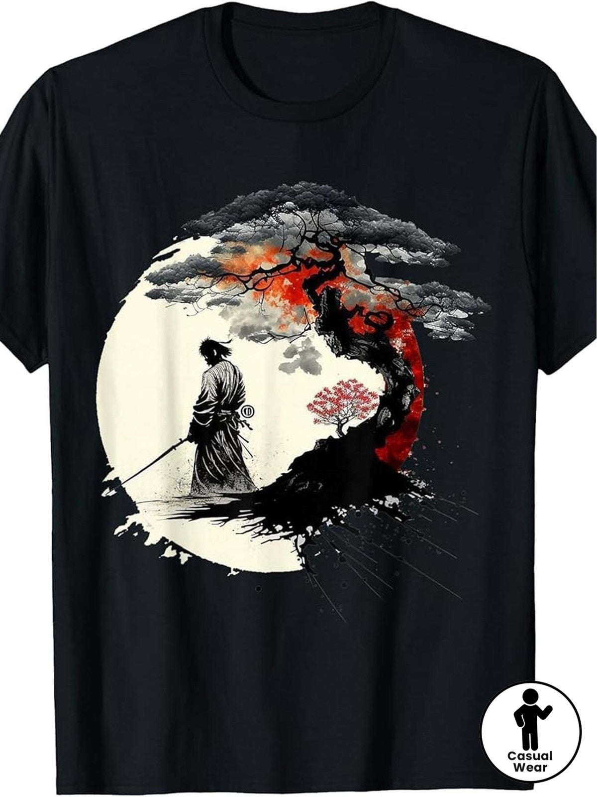 Vintage Japanese Samurai Aikido Bonsai Warrior Graphic T Shirt Retro Tee