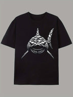 Shark Graphic T-Shirt Fierce Predator Ocean Design Unisex Casual Tee