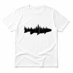 Forest Fish Silhouette Graphic Tee - Outdoor Nature Enthusiast T-Shirt