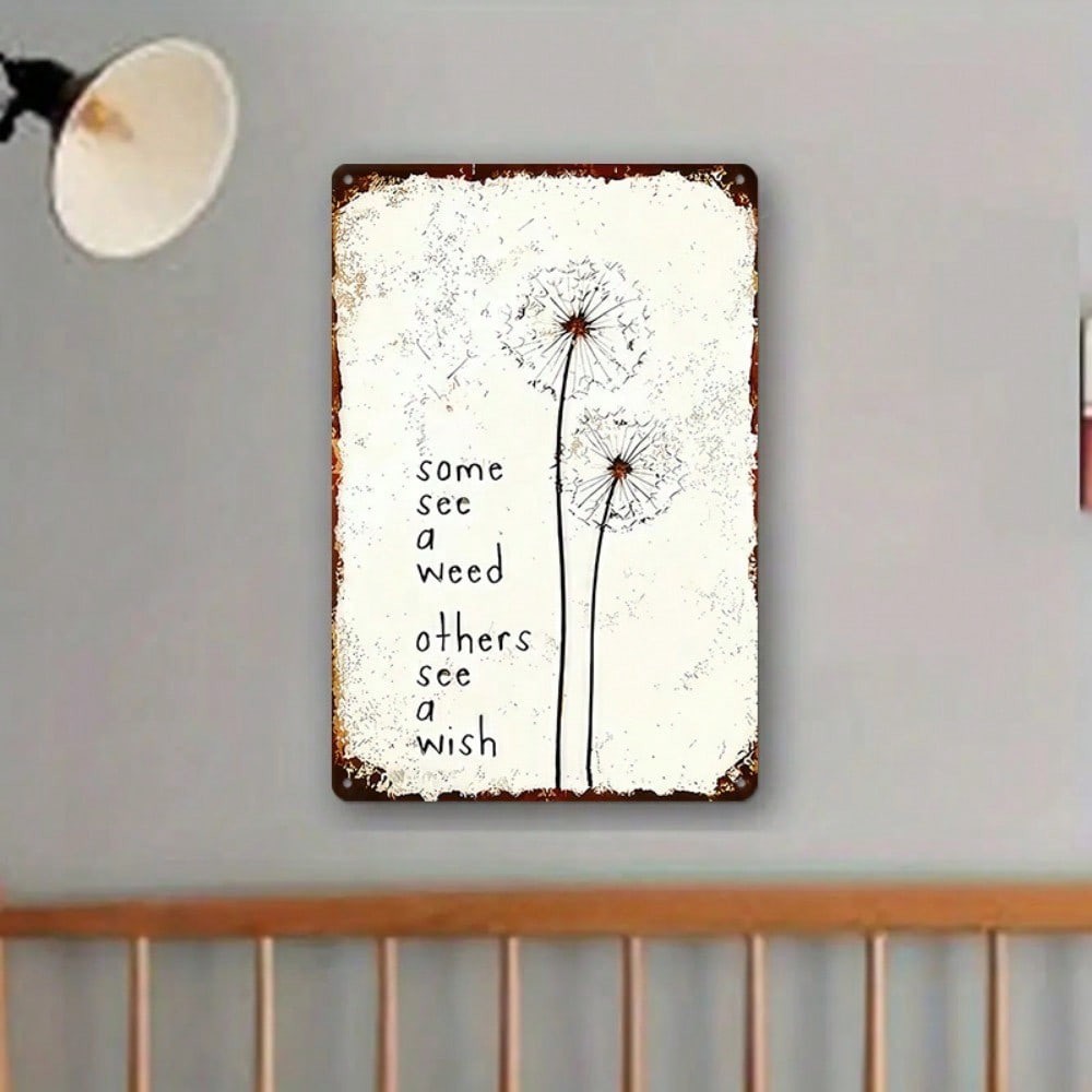 Vintage Dandelion Flower Metal Tin Sign - Retro Some See A Weed Garden Metal Art