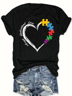 Women Book Print Graphic T-Shirt Casual Short Sleeve Crew Neck Everyday Tee