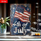 Rustic Independence Day Metal Tin Sign - USA Stars & Stripes Garage Wall Decor