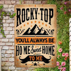 "Rocky Top" Metal Sign - Mountain Home Tin Wall Art Decor Plaque