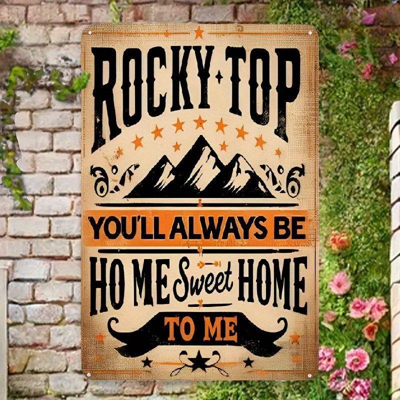 "Rocky Top" Metal Sign - Mountain Home Tin Wall Art Decor Plaque