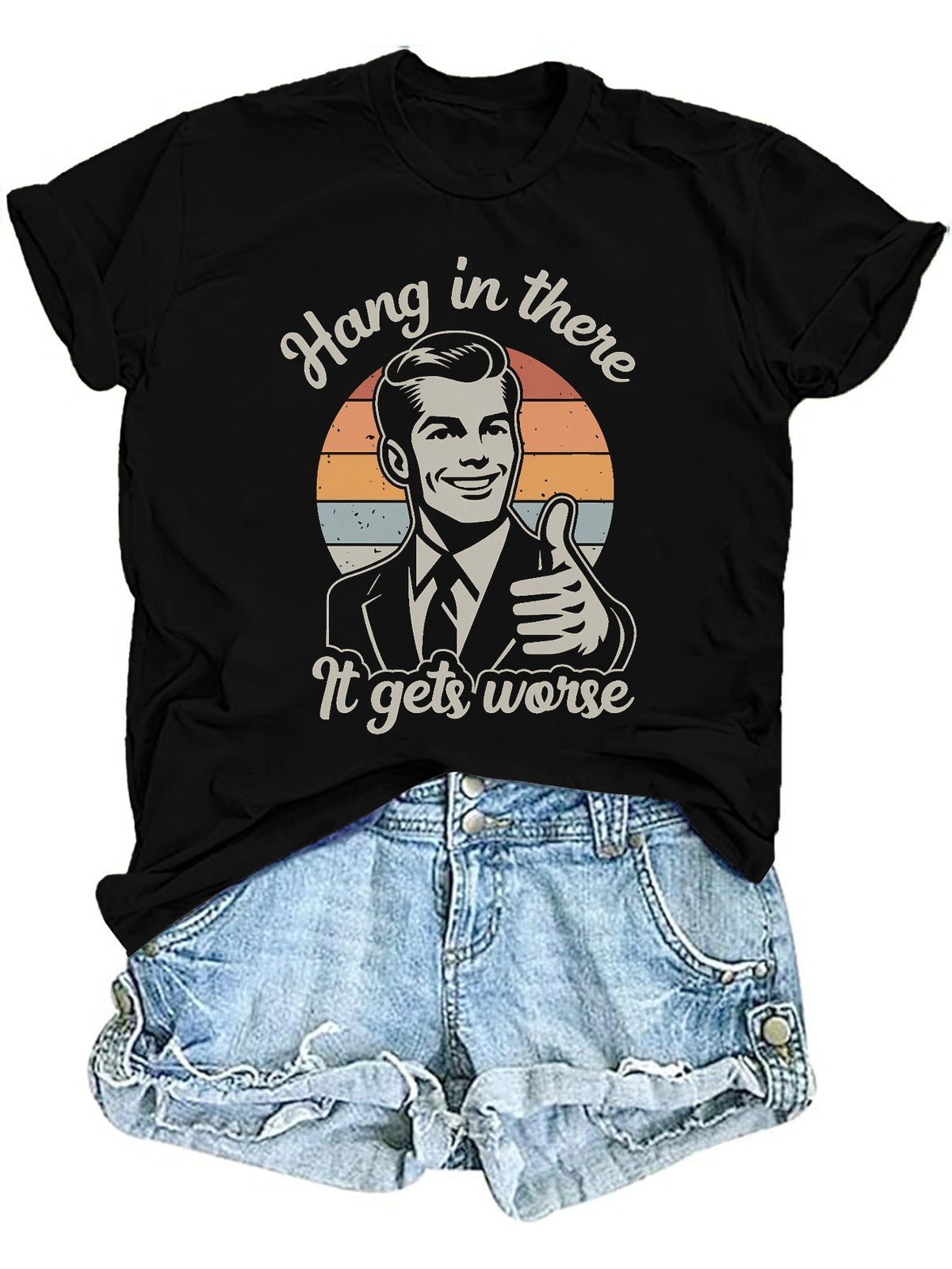 Women Graphic T-Shirt Thumbs Up Hand Print Casual Crew Neck Short Sleeve Tee Top