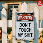 Funny Warning Metal Sign Don't Touch My Stuff 8x12 Aluminum Garage Decor Gift