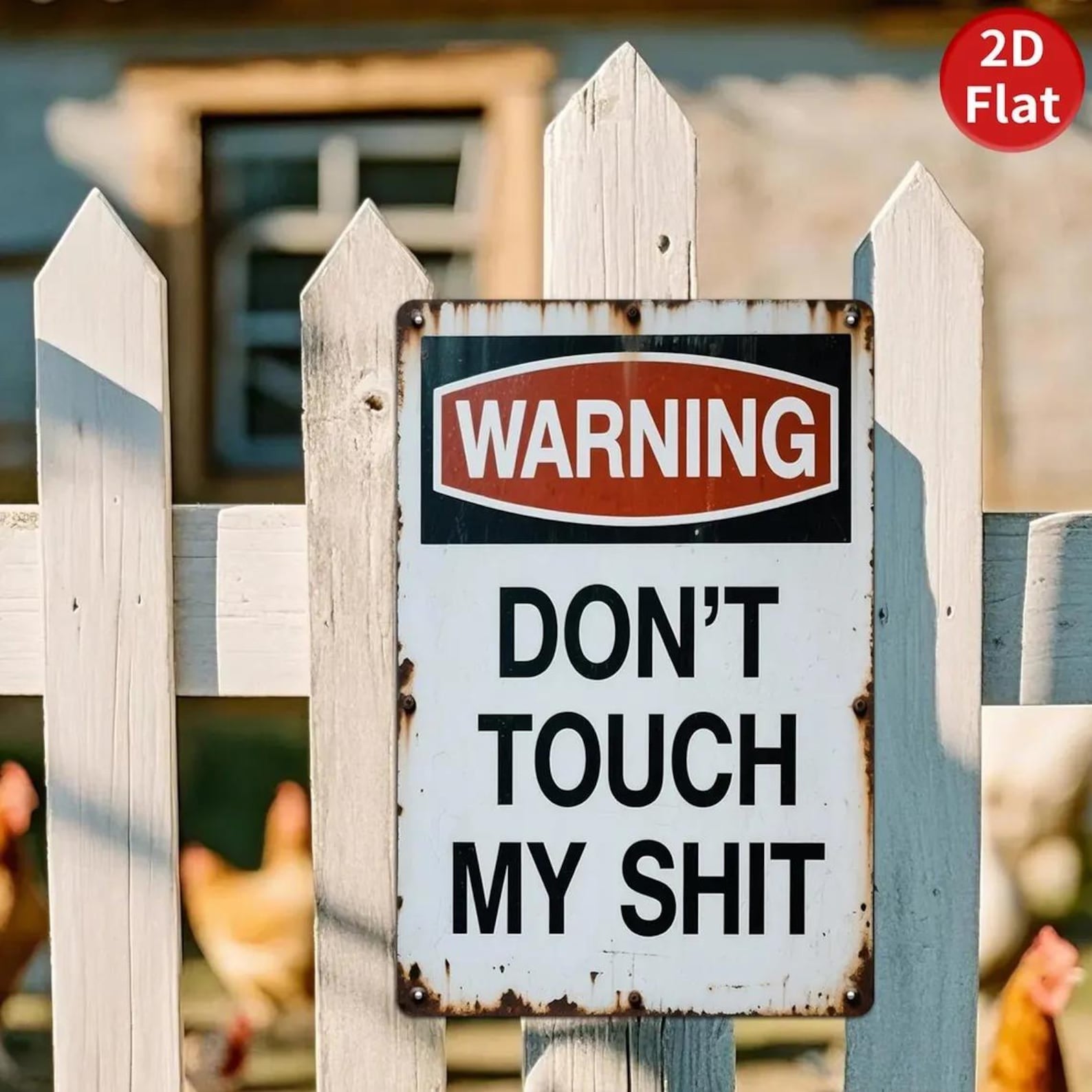 Funny Warning Metal Sign Don't Touch My Stuff 8x12 Aluminum Garage Decor Gift