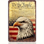 American Eagle Tin Sign - Vintage Style US Constitution Metal Poster Wall Art