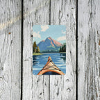 Canoe Kayak Mountain Metal Sign Retro Lake House Decor Kayaking Wall Art