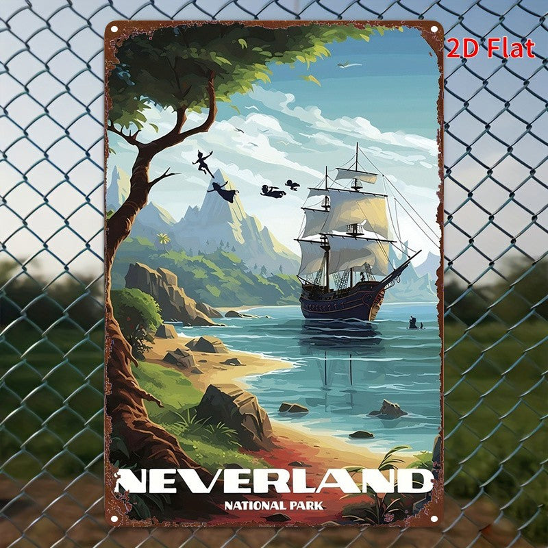 Neverland National Park Metal Sign - Vintage Travel Poster Wall Decor