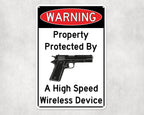 Warning Property Protected Metal Tin Sign Funny Private Property Wall Decor