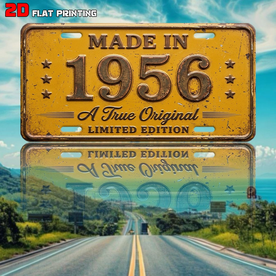 1956 Retro Metal License Plate Sign Rustic Farmhouse Patio Wall Decor 6x12