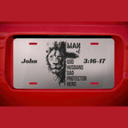 Christian Dad Car License Plate Sign Best Husband Father's Day Gift Decor