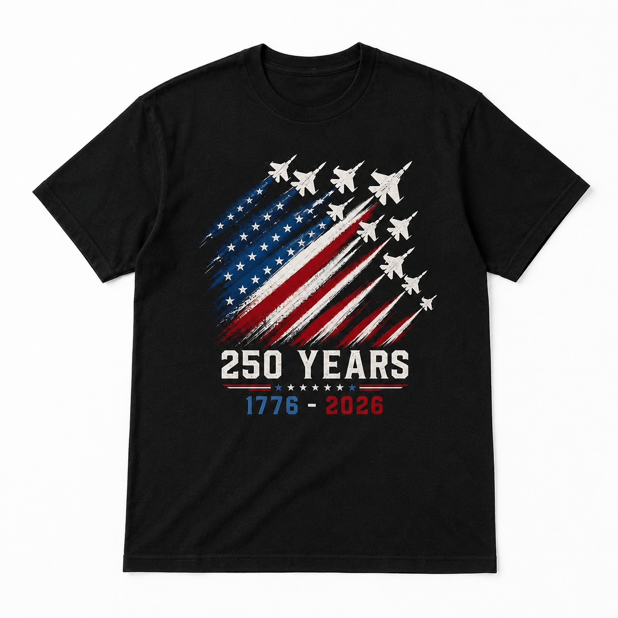 USA 250th Anniversary Jet Fighter Patriotic 1776-2026 Freedom T-Shirt