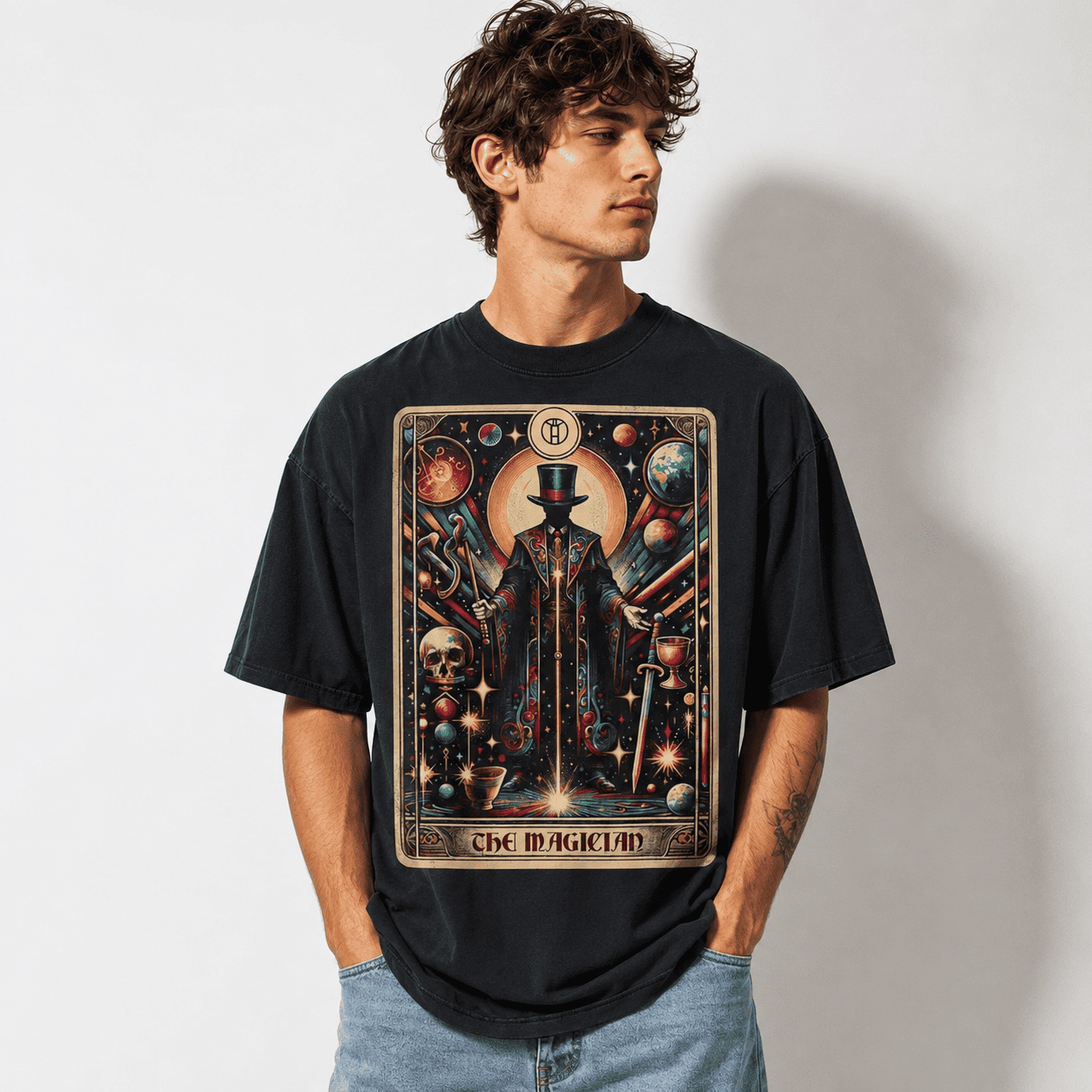The Magician Tarot Card Graphic T-Shirt Major Arcana Mystic Tee
