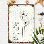 Vintage Dandelion Flower Metal Tin Sign - Retro Some See A Weed Garden Metal Art