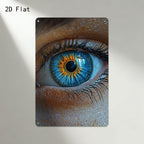Macro Blue Eye Metal Sign - Realistic Human Iris Photography Tin Wall Decor