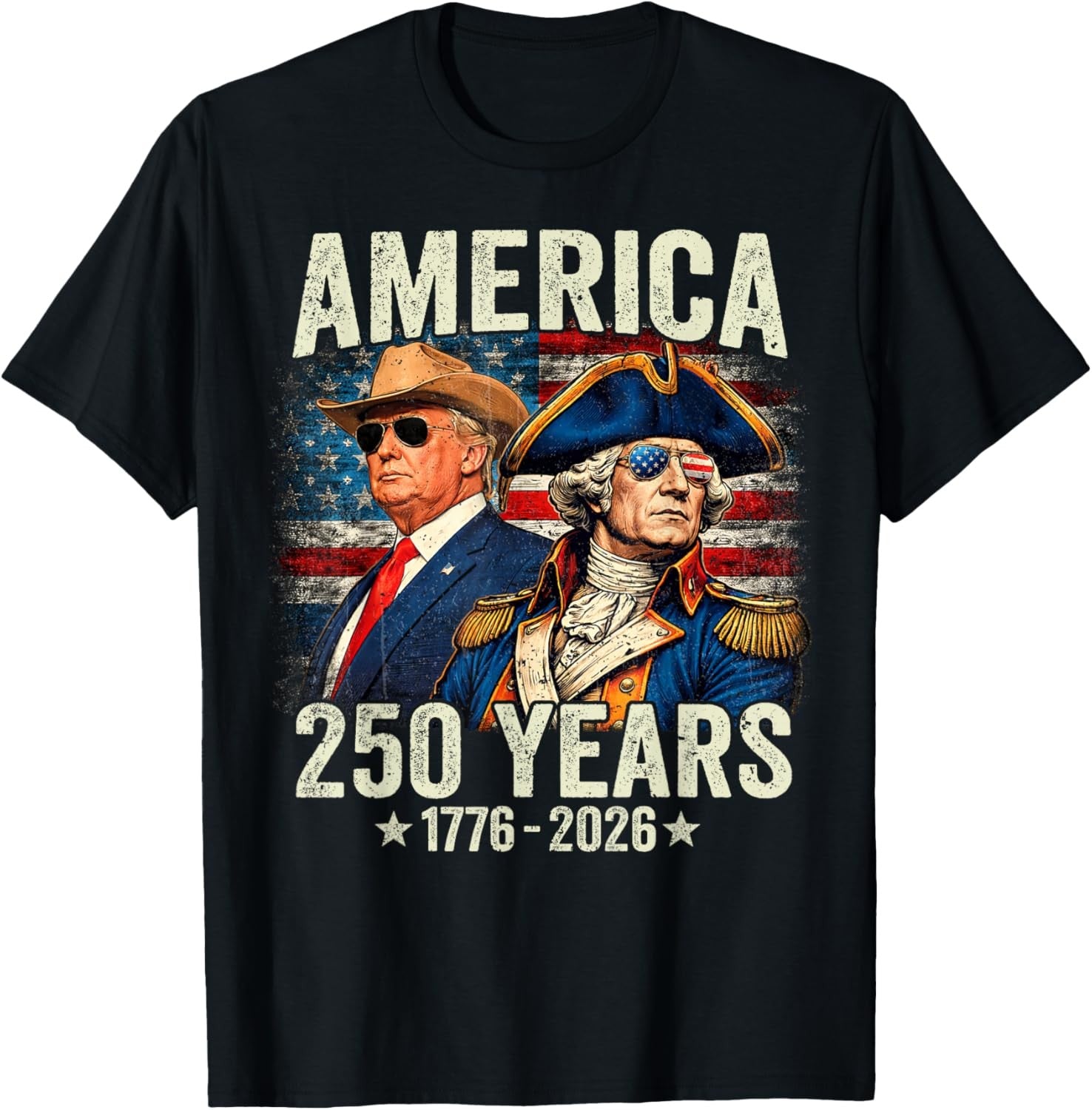 Funny America 250th Anniversary Trump Washington Patriotic USA T-Shirt