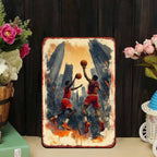 Basketball Metal Sign - Urban City Player Action Tin Wall Decor Plaque