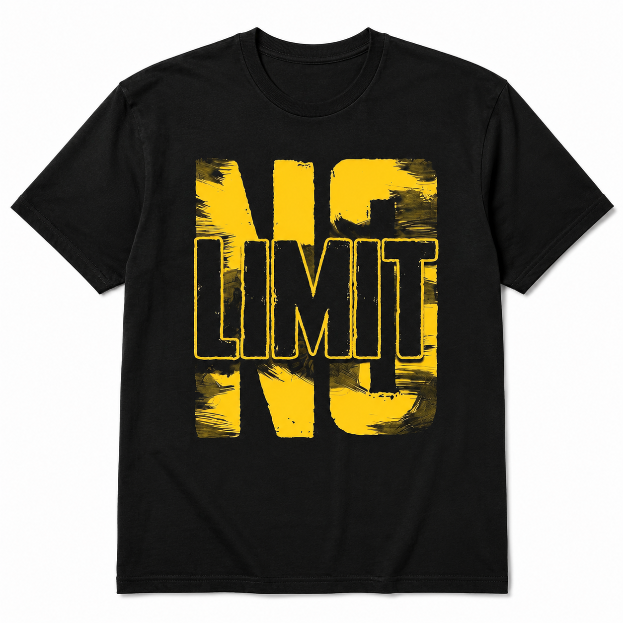 NO LIMIT Graphic T-Shirt – Bold Streetwear Tee, Unisex Black Shirt