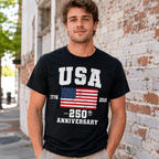 4th of July USA Flag Patriotic America 250th Anniversary Men's T-Shirt