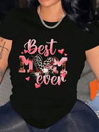 Women's Best Mom Ever Mother's Day Graphic Crew Neck T-Shirt Gift