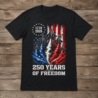 USA 250th Anniversary Flag Fighter Jet 1776-2026 Patriotic T-Shirt