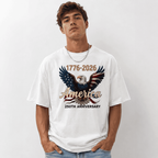 USA 250th Anniversary T Shirt 1776 2026 Eagle Flag Patriotic Graphic Tee
