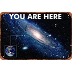 You Are Here Galaxy Metal Tin Sign Retro Outer Space Universe Plaque Wall Decor