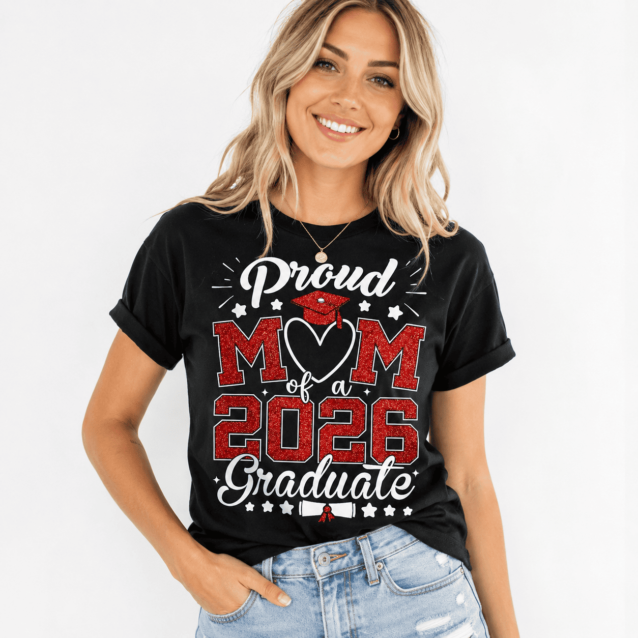 Proud Mom of a 2026 Graduate T-Shirt | Graduation Celebration Graphic Tee
