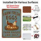 Rustic Farm Fresh Eggs Metal Tin Sign - Retro Chicken Raised Laid Daily Plaque