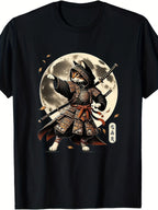Samurai Cat Ninja Japanese Katana Tokyo Aesthetic Graphic Unisex T-Shirt