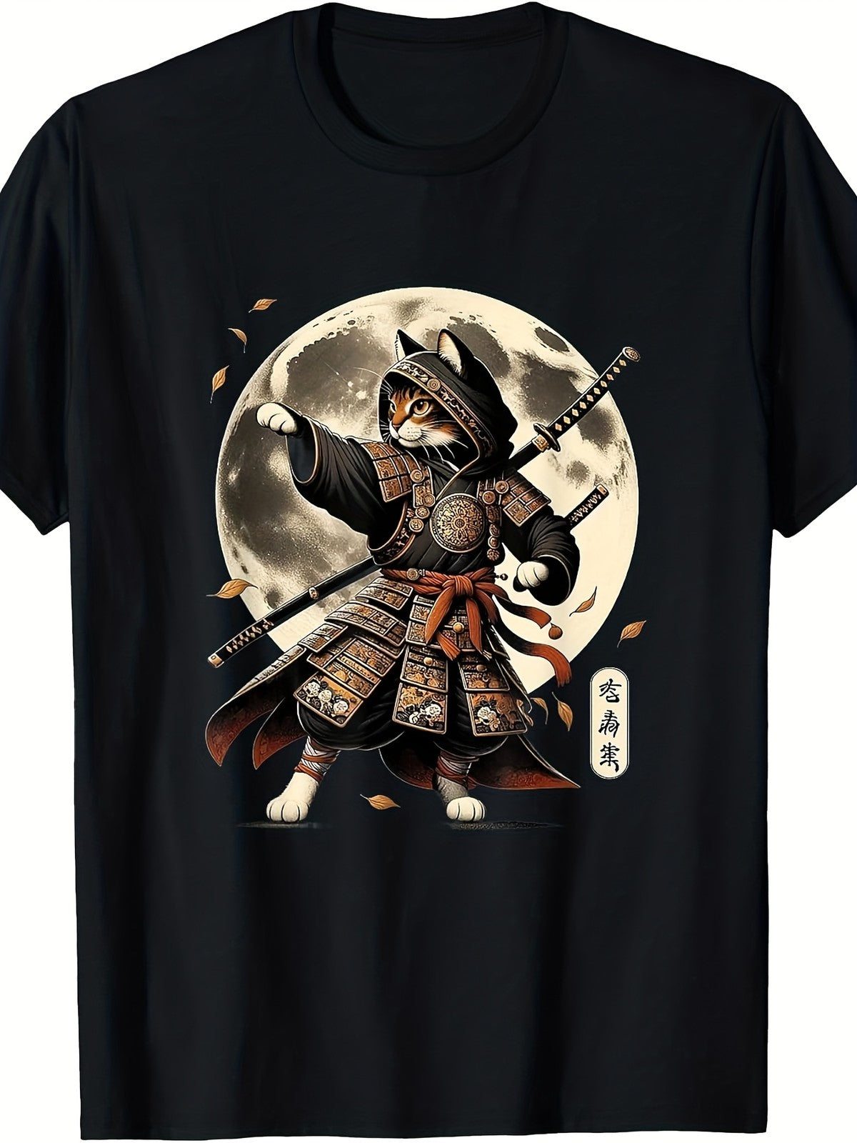 Samurai Cat Ninja Japanese Katana Tokyo Aesthetic Graphic Unisex T-Shirt