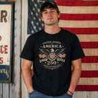 USA 250th Anniversary Vintage Flag Patriotic 4th of July Men's T-Shirt