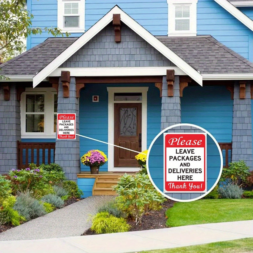Please Leave Packages Here Metal Sign Delivery Drop Off Zone Front Door Decor