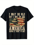 I May Be Old But I Got to See America Funny Vintage USA T-Shirt