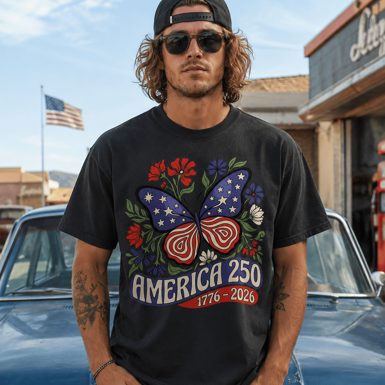 USA Patriotic Freedom 250th Anniversary 4th of July Men's T-Shirt