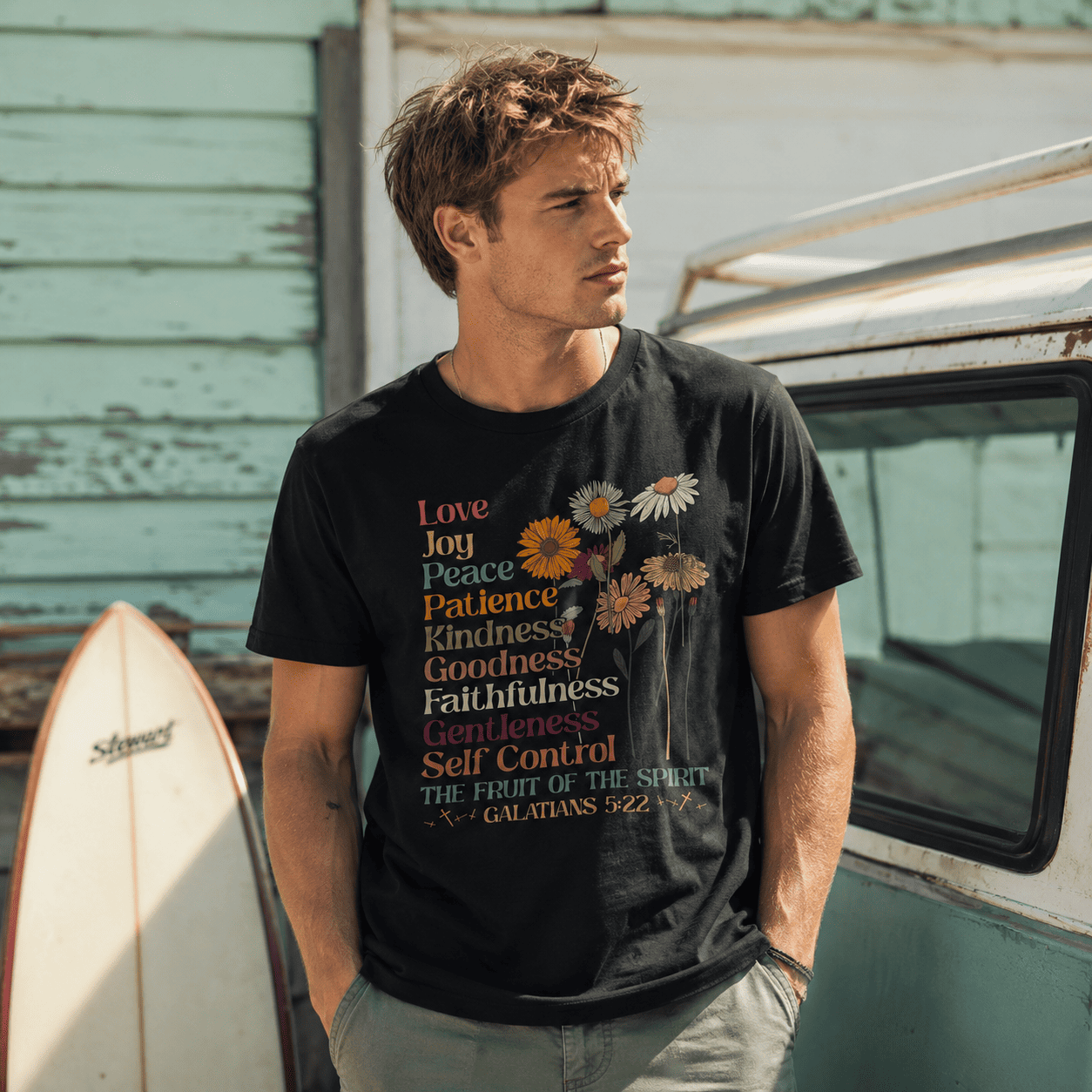 Fruit of the Spirit T Shirt Galatians 5:22-23 Christian Faith Graphic Tee